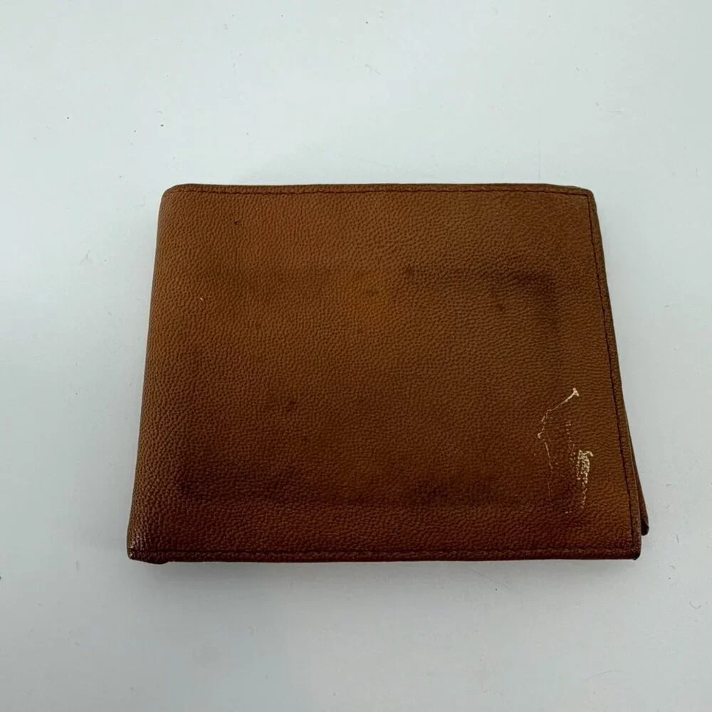 Polo Ralph Lauren Men’s Brown Leather Bifold Wallet Classic Logo